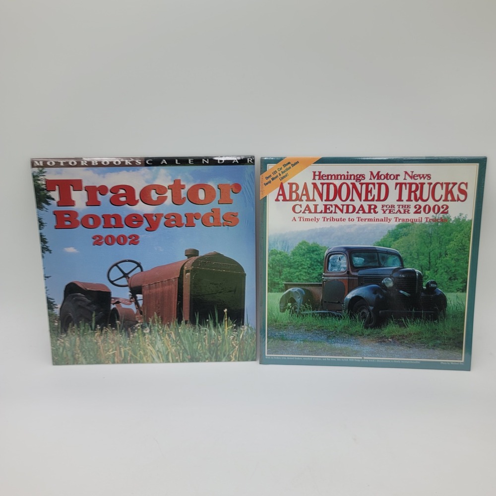 Vintage 2002 Calendar Set Tractor Boneyards & Hemmings Abandoned Trucks New